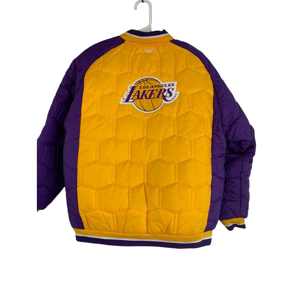 Los Angeles Lakers Boys Youth Reversible Puffer Jacket XL 18–20 Reebok RFF10658 - Picture 6 of 11